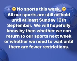 Sports still on hold until further notice.